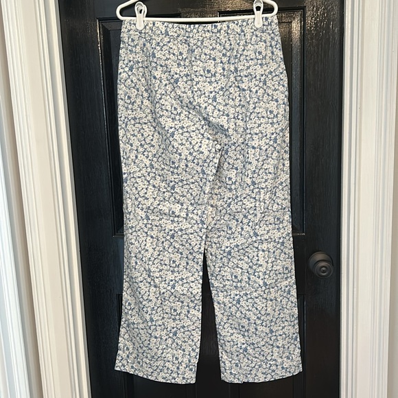 Gap Body Poplin PJ Pants Blue Floral Medium - Picture 5 of 7
